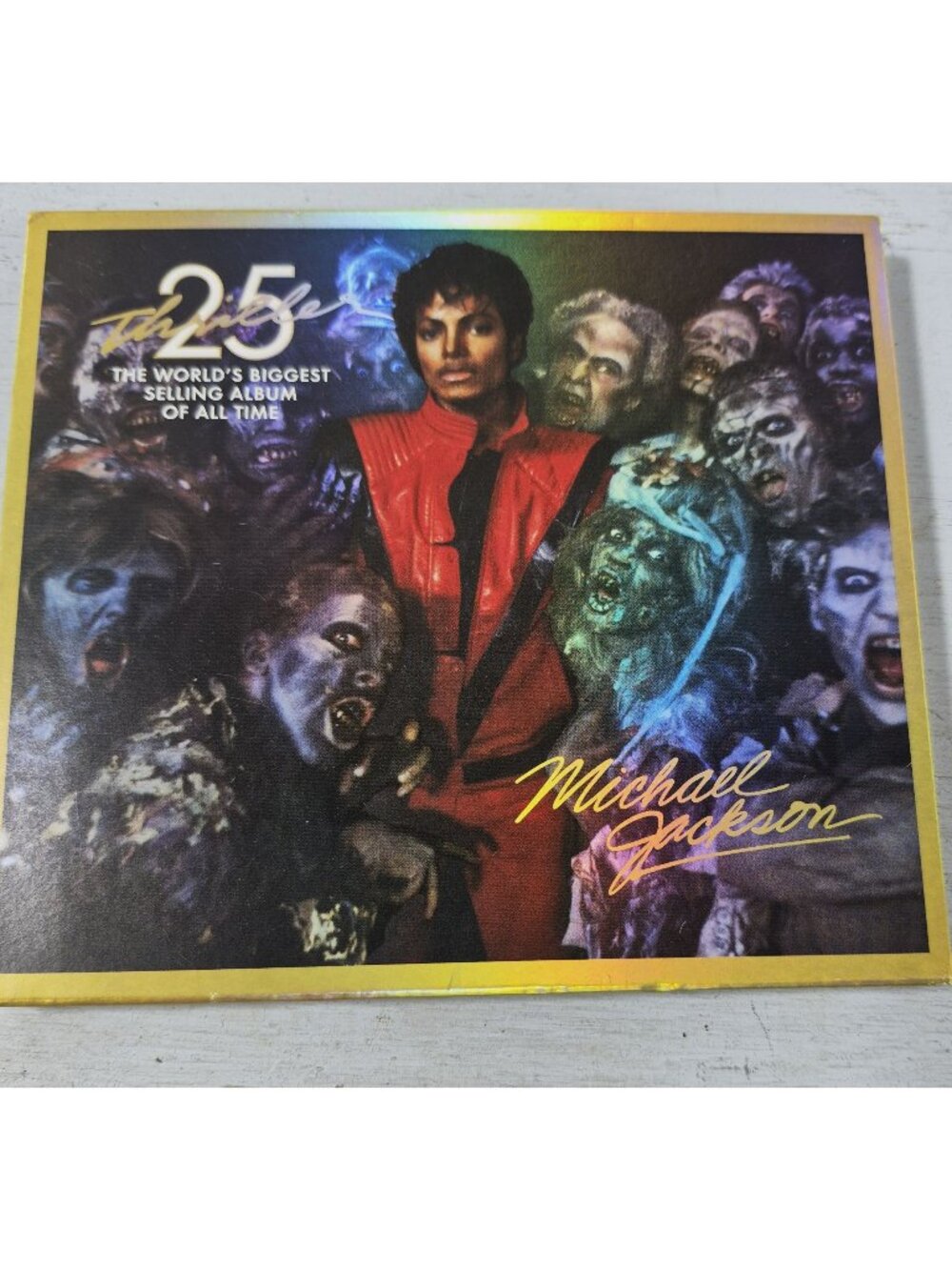 Michael Jackson Thriller 25th Anniversary Edition Gold CD DVD 2008 Slip Cover